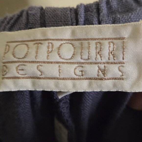 Potpourri Designs 100% Linen Lagonlook Wide Leg Pull On Pants Size XS/S - Picture 5 of 7